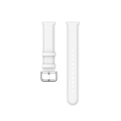 For Galaxy Watch 3 45mm Round Tail Leather Watch Band, Size: Free Size 22mm(White) - Watch Bands by buy2fix | Online Shopping UK | buy2fix