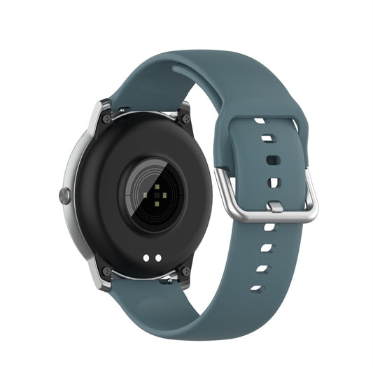 For Xiaomi Haylou Solar LS05 Silicone Solid Color Silver Buckle Watch Band, Size: 22mm(Rock Green) - Watch Bands by buy2fix | Online Shopping UK | buy2fix