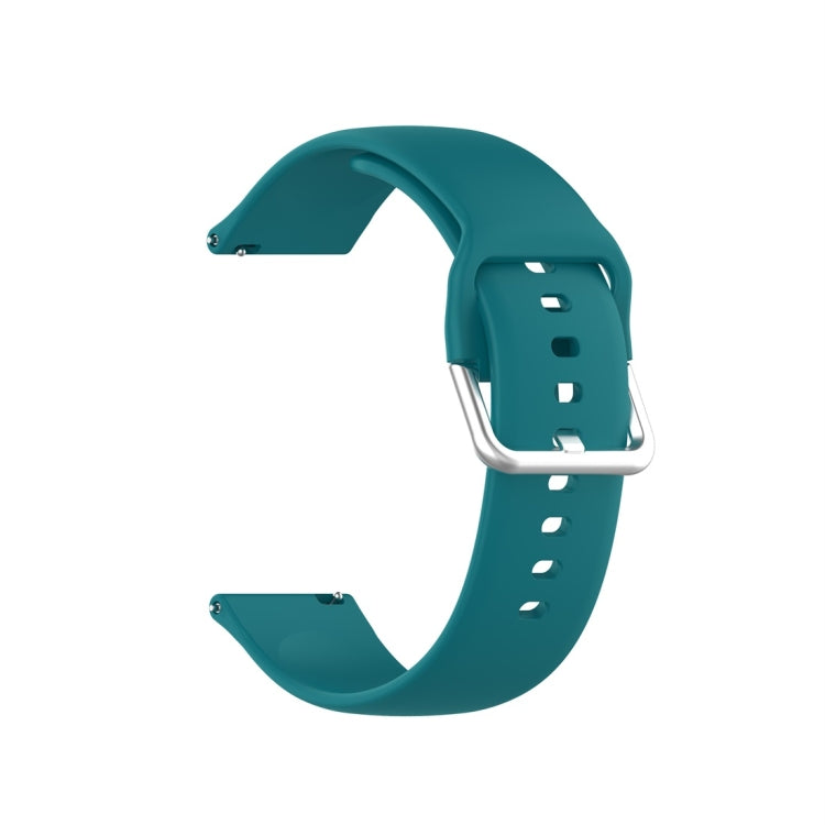 For Xiaomi Haylou Solar LS05 Silicone Solid Color Silver Buckle Watch Band, Size: 22mm(Official Green) - Watch Bands by buy2fix | Online Shopping UK | buy2fix