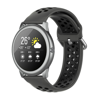 For Xiaomi Haylou Solar LS05 Two-tone Silicone Watch Band, Size: 22mm(Coal Black) - Watch Bands by buy2fix | Online Shopping UK | buy2fix