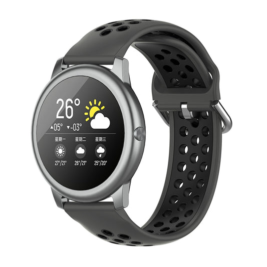 For Xiaomi Haylou Solar LS05 Two-tone Silicone Watch Band, Size: 22mm(Coal Black) - Watch Bands by buy2fix | Online Shopping UK | buy2fix