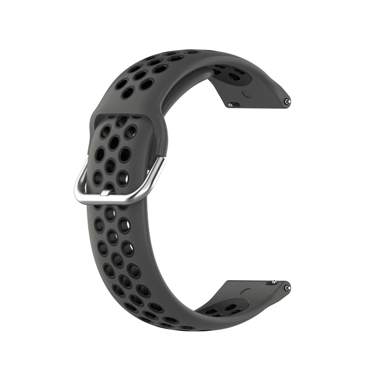 For Xiaomi Haylou Solar LS05 Two-tone Silicone Watch Band, Size: 22mm(Coal Black) - Watch Bands by buy2fix | Online Shopping UK | buy2fix