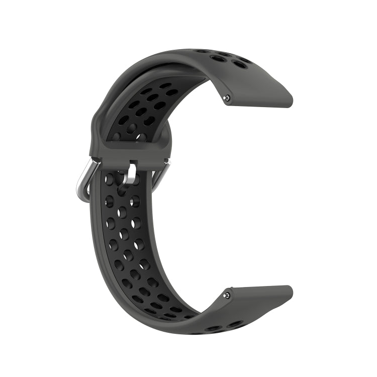 For Xiaomi Haylou Solar LS05 Two-tone Silicone Watch Band, Size: 22mm(Coal Black) - Watch Bands by buy2fix | Online Shopping UK | buy2fix