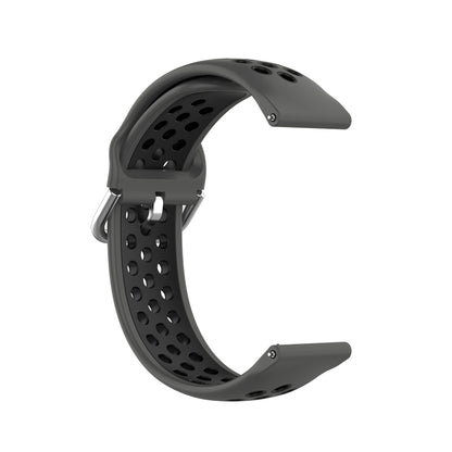 For Xiaomi Haylou Solar LS05 Two-tone Silicone Watch Band, Size: 22mm(Coal Black) - Watch Bands by buy2fix | Online Shopping UK | buy2fix