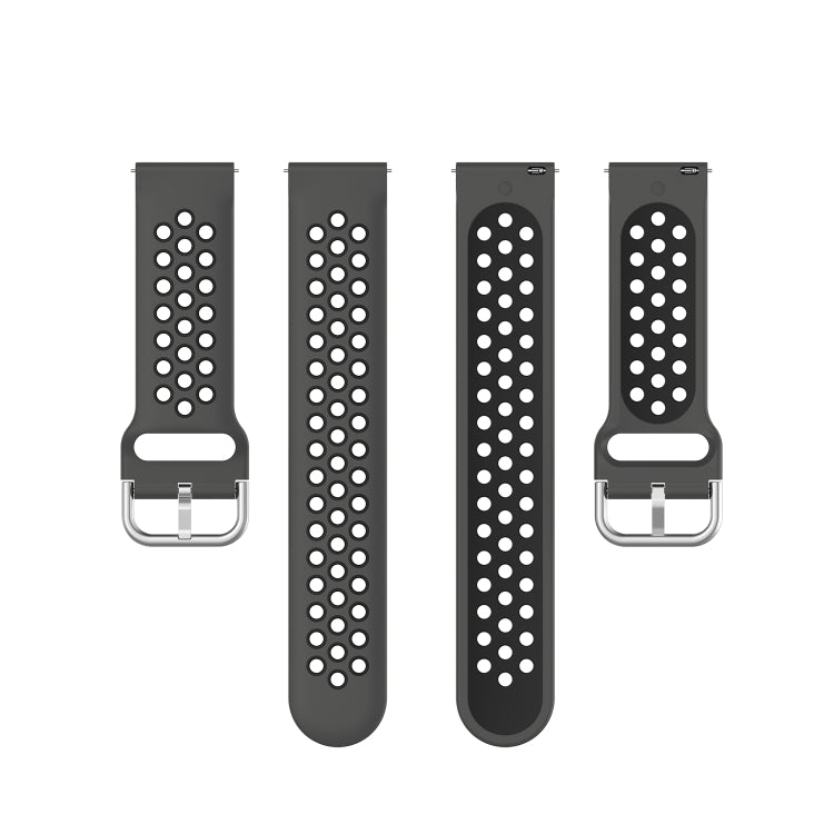 For Xiaomi Haylou Solar LS05 Two-tone Silicone Watch Band, Size: 22mm(Coal Black) - Watch Bands by buy2fix | Online Shopping UK | buy2fix