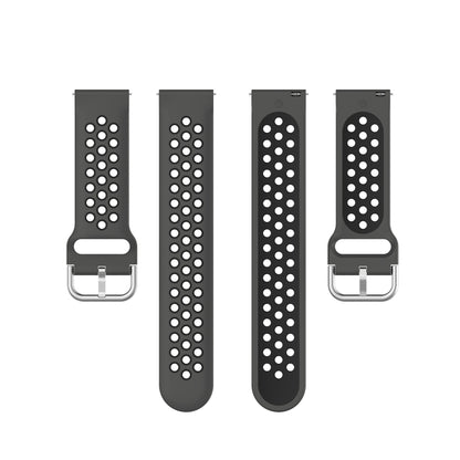 For Xiaomi Haylou Solar LS05 Two-tone Silicone Watch Band, Size: 22mm(Coal Black) - Watch Bands by buy2fix | Online Shopping UK | buy2fix