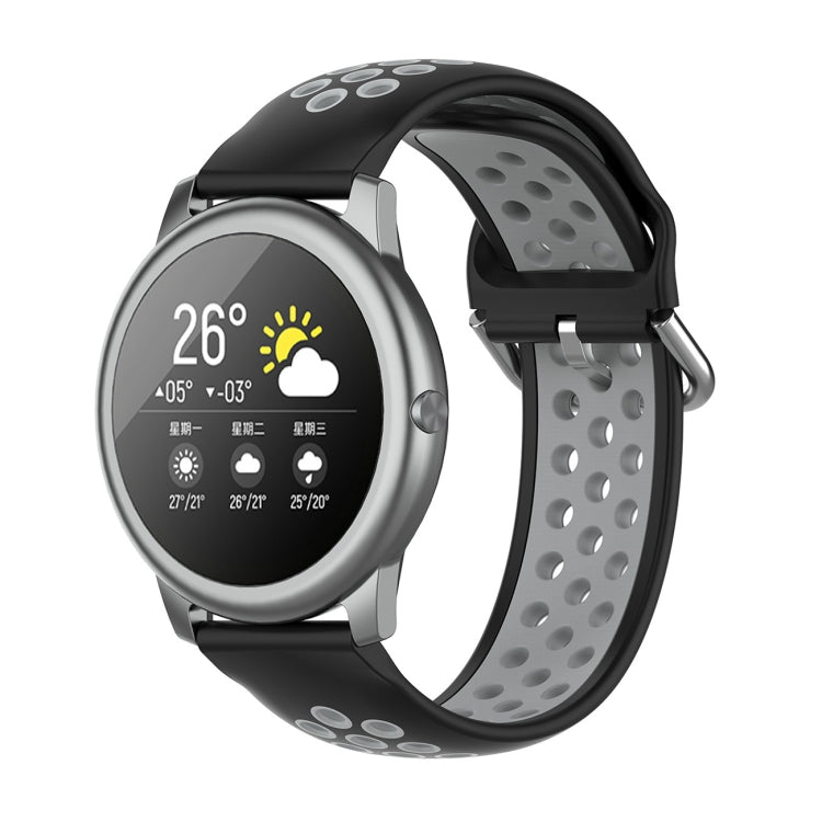 For Xiaomi Haylou Solar LS05 Two-tone Silicone Watch Band, Size: 22mm(Black Gray) - Watch Bands by buy2fix | Online Shopping UK | buy2fix