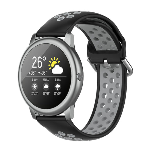For Xiaomi Haylou Solar LS05 Two-tone Silicone Watch Band, Size: 22mm(Black Gray) - Watch Bands by buy2fix | Online Shopping UK | buy2fix