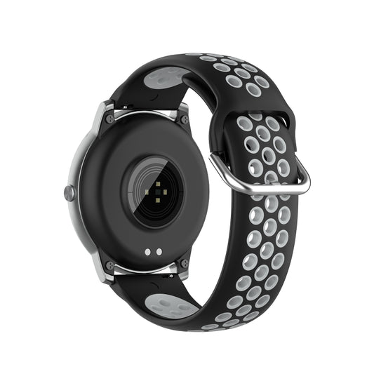 For Xiaomi Haylou Solar LS05 Two-tone Silicone Watch Band, Size: 22mm(Black Gray) - Watch Bands by buy2fix | Online Shopping UK | buy2fix