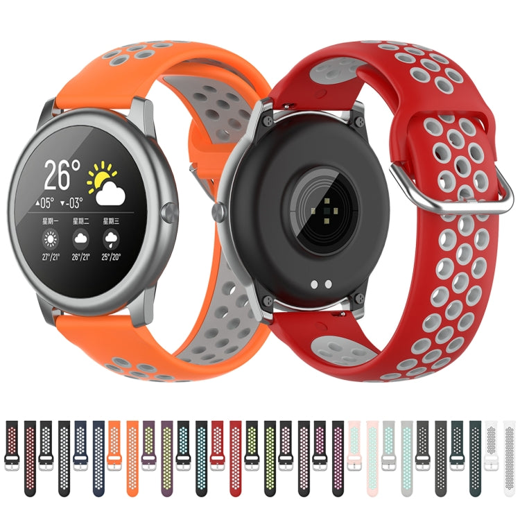 For Xiaomi Haylou Solar LS05 Two-tone Silicone Watch Band, Size: 22mm(Black Gray) - Watch Bands by buy2fix | Online Shopping UK | buy2fix