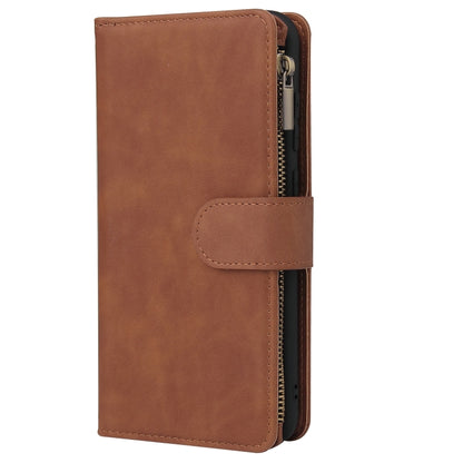 For Samsung Galaxy A11 Multifunctional Retro Frosted Horizontal Flip Leather Case with Card Slot & Holder & Zipper Wallet & Photo Frame & Lanyard(Brown) by buy2fix