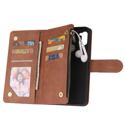 For Samsung Galaxy A11 Multifunctional Retro Frosted Horizontal Flip Leather Case with Card Slot & Holder & Zipper Wallet & Photo Frame & Lanyard(Brown) by buy2fix