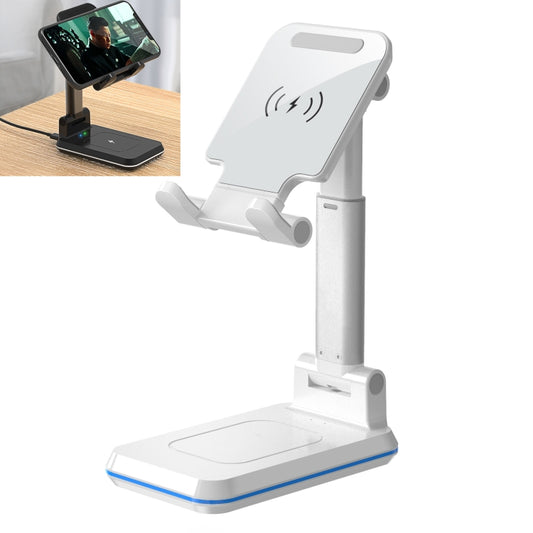 T6 2 in 1 Portable Folding Stand Wireless Charging, Style:Single Charge(White) - Wireless Charger by buy2fix | Online Shopping UK | buy2fix