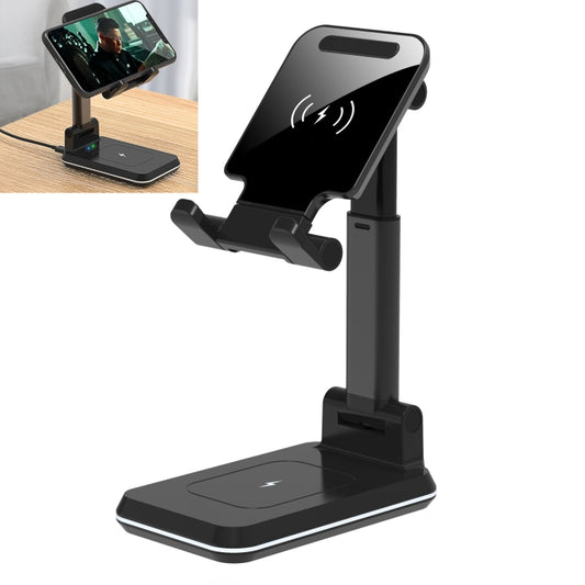 T6 2 in 1 Portable Folding Stand Wireless Charging, Style:Double Charge(Black) - Wireless Charger by buy2fix | Online Shopping UK | buy2fix