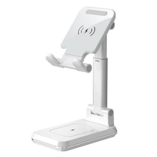 T6 2 in 1 Portable Folding Stand Wireless Charging, Style:Double Charge(White) - Wireless Charger by buy2fix | Online Shopping UK | buy2fix