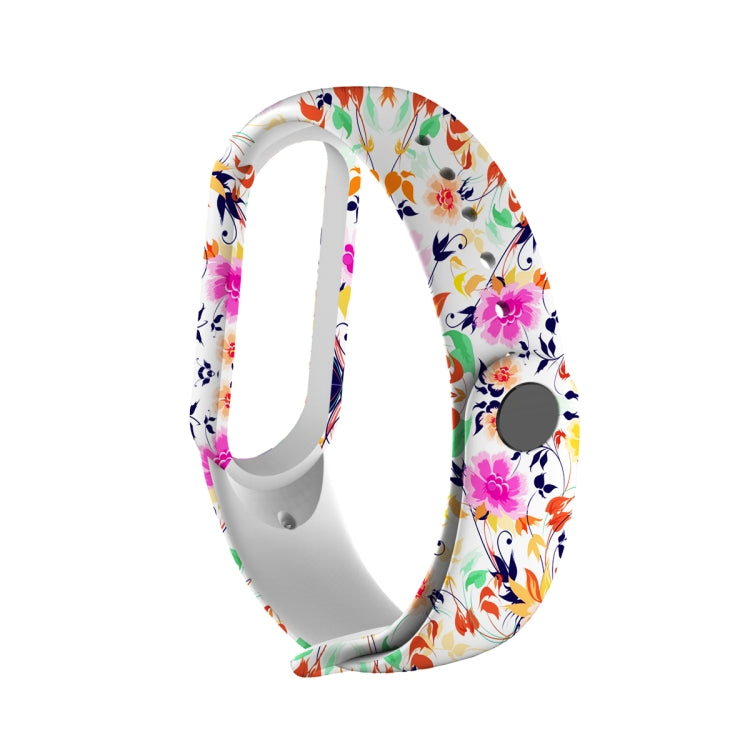 For Xiaomi Mi Band 5 TPU Watch Band(Birds and Flowers) - Watch Bands by buy2fix | Online Shopping UK | buy2fix