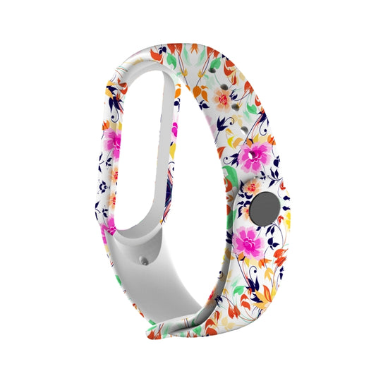 For Xiaomi Mi Band 5 TPU Watch Band(Birds and Flowers) - Watch Bands by buy2fix | Online Shopping UK | buy2fix