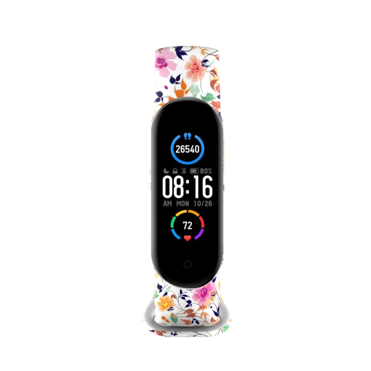 For Xiaomi Mi Band 5 TPU Watch Band(Birds and Flowers) - Watch Bands by buy2fix | Online Shopping UK | buy2fix