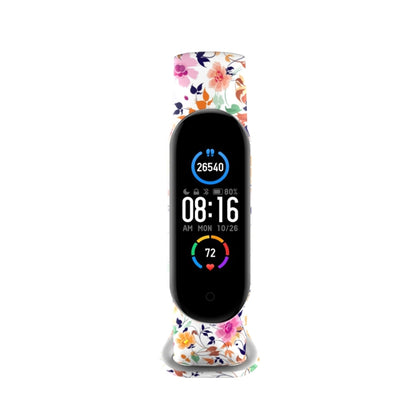 For Xiaomi Mi Band 5 TPU Watch Band(Birds and Flowers) - Watch Bands by buy2fix | Online Shopping UK | buy2fix
