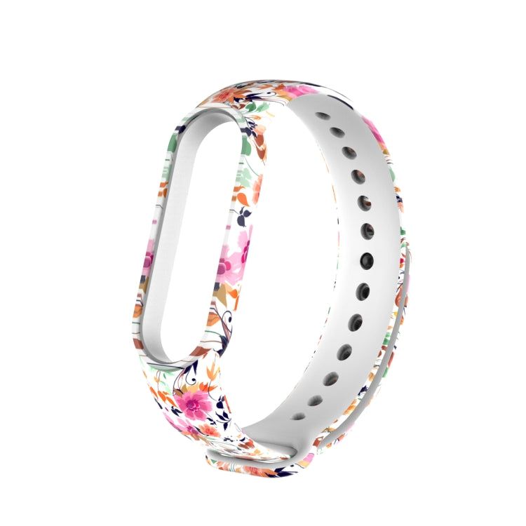 For Xiaomi Mi Band 5 TPU Watch Band(Birds and Flowers) - Watch Bands by buy2fix | Online Shopping UK | buy2fix