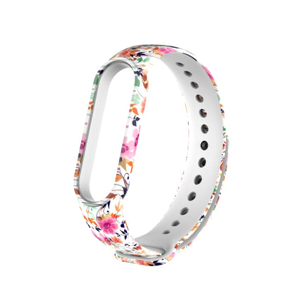 For Xiaomi Mi Band 5 TPU Watch Band(Birds and Flowers) - Watch Bands by buy2fix | Online Shopping UK | buy2fix