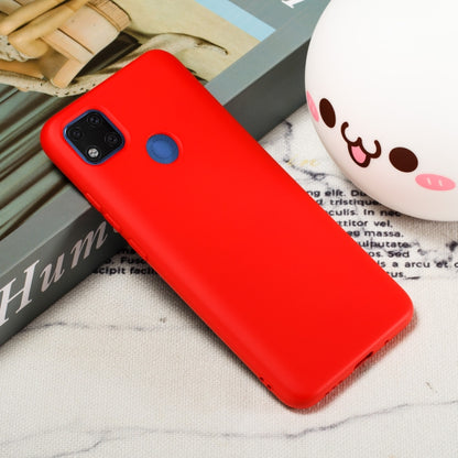 For Xiaomi Redmi 9C Pure Color Liquid Silicone Shockproof Full Coverage Protective Case(Red) by buy2fix