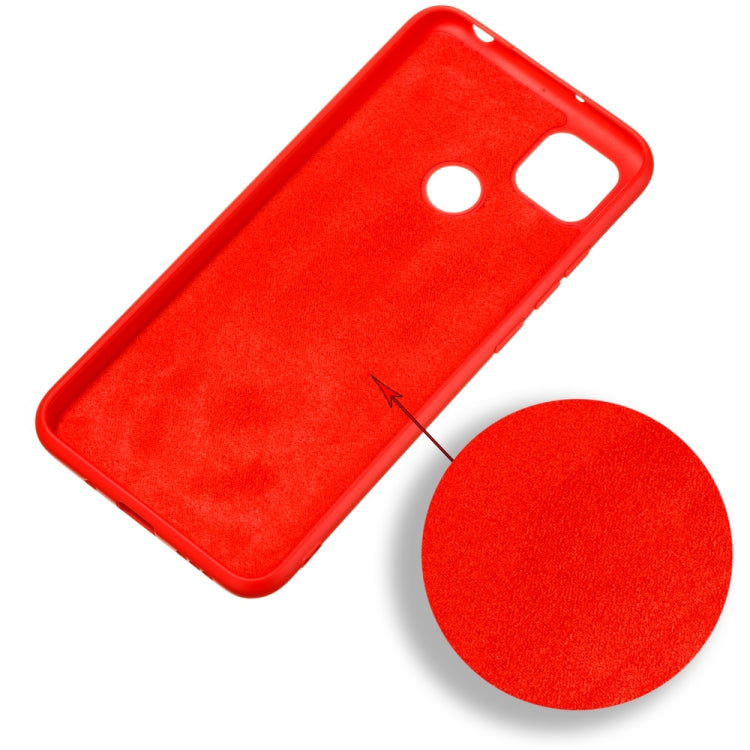 For Xiaomi Redmi 9C Pure Color Liquid Silicone Shockproof Full Coverage Protective Case(Red) by buy2fix