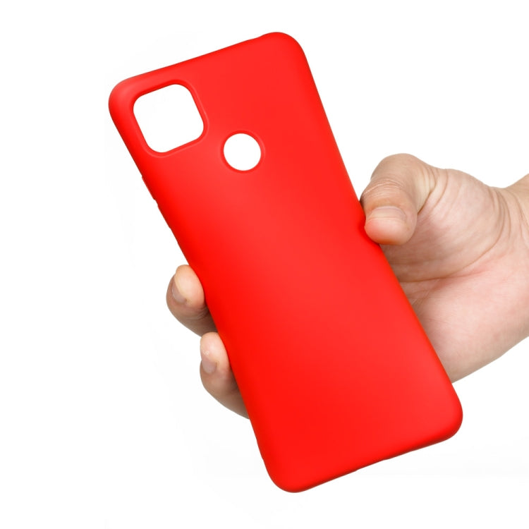 For Xiaomi Redmi 9C Pure Color Liquid Silicone Shockproof Full Coverage Protective Case(Red) by buy2fix