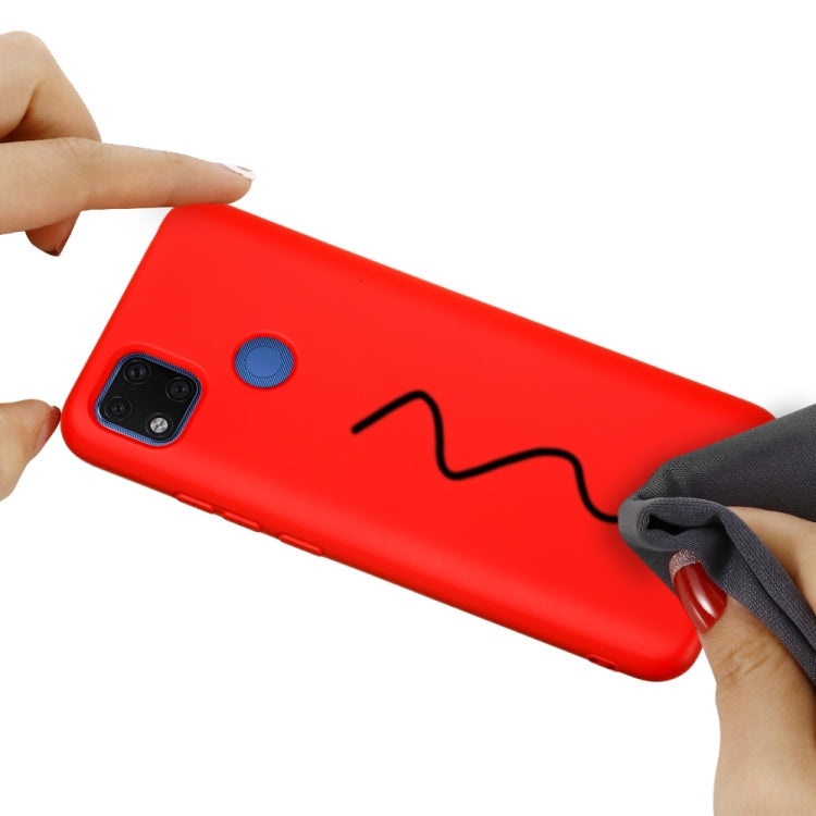 For Xiaomi Redmi 9C Pure Color Liquid Silicone Shockproof Full Coverage Protective Case(Red) by buy2fix