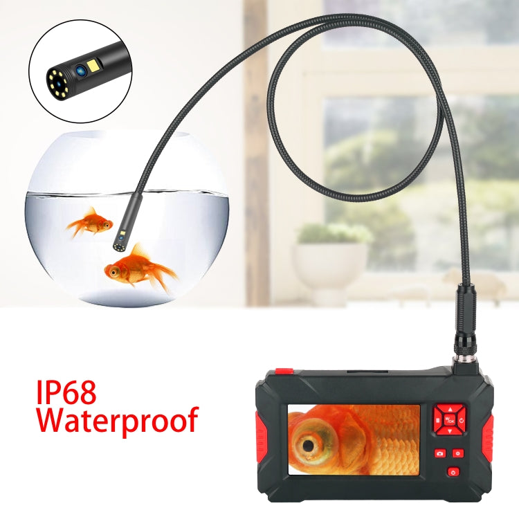 P30 8mm 1080P IP68 Waterproof 4.3 inch Screen Dual Camera Digital Endoscope, Length:1m Snake Tube(Black) -  by buy2fix | Online Shopping UK | buy2fix