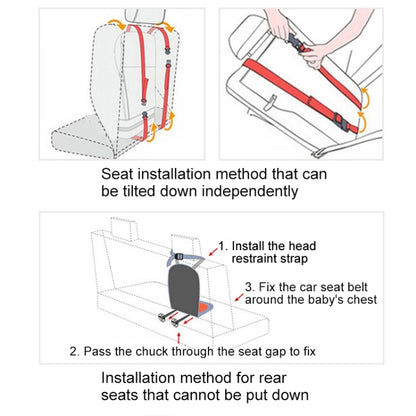 Car Portable Children Safety Seat, Size:50 x 33 x 21cm (For 0-5 Years Old)(Light Blue + Grey) - Seat Accessories by buy2fix | Online Shopping UK | buy2fix