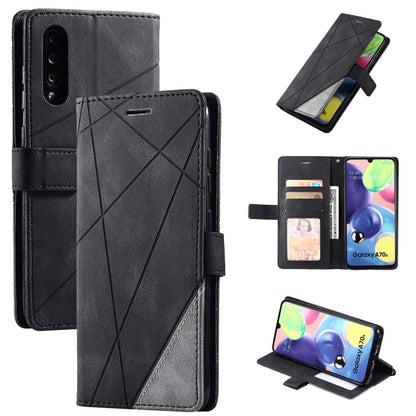 For Samsung Galaxy A70s Skin Feel Splicing Horizontal Flip Leather Case with Holder & Card Slots & Wallet & Photo Frame(Black) by buy2fix