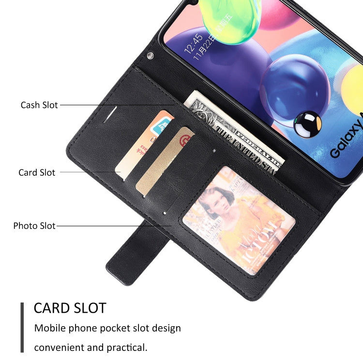 For Samsung Galaxy A70s Skin Feel Splicing Horizontal Flip Leather Case with Holder & Card Slots & Wallet & Photo Frame(Black) by buy2fix
