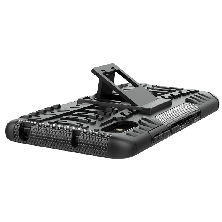 For Xiaomi Redmi 9A Tire Texture Shockproof TPU+PC Protective Case with Holder(Black) by buy2fix