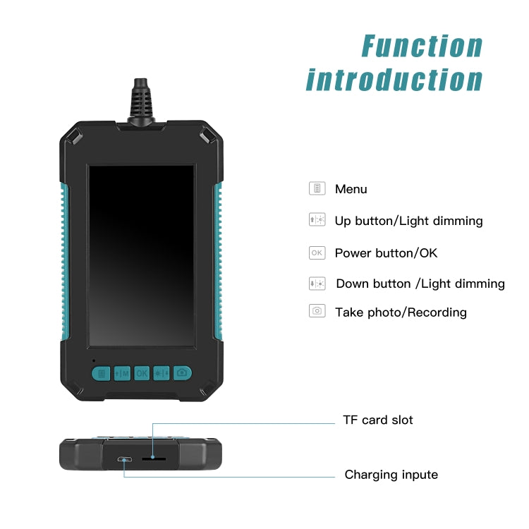P40 8mm 1080P IP68 Waterproof 4.3 inch Highlight Screen Dual Camera Digital Endoscope, Length:2m Hard Cable -  by buy2fix | Online Shopping UK | buy2fix