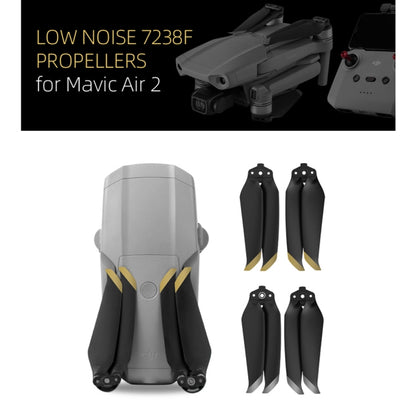1 Pair Sunnylife 7238F-1 For DJI Mavic Air 2 Low Noise Quick-release Propellers(Gold) - DIY Propeller by buy2fix | Online Shopping UK | buy2fix