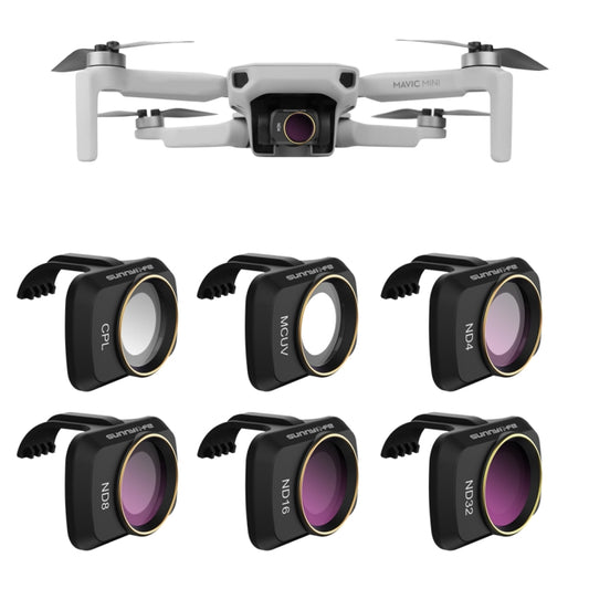 Sunnylife MM-FI9258 For DJI Mavic Mini / Mini 2 6 In 1 Drone MCUV+CPL+ND4+ND8+ND16+ND32 Lens Filter - Lens Filter by Sunnylife | Online Shopping UK | buy2fix