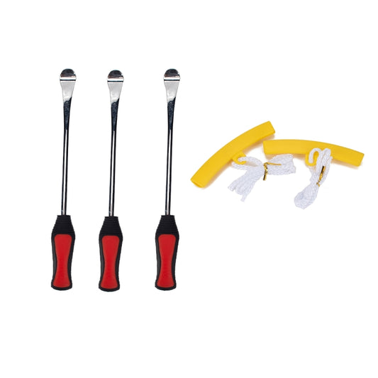 5 in 1 Car / Motorcycle Tire Repair Tool Spoon Tire Spoons Lever Tire Changing Tools with Yellow Tyre Protector by buy2fix