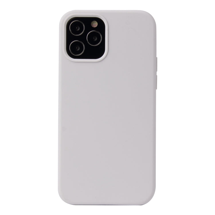 For iPhone 12 / 12 Pro Solid Color Liquid Silicone Shockproof Protective Case(White) by buy2fix