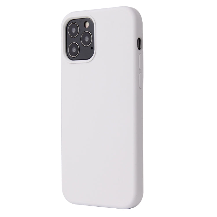 For iPhone 12 / 12 Pro Solid Color Liquid Silicone Shockproof Protective Case(White) by buy2fix