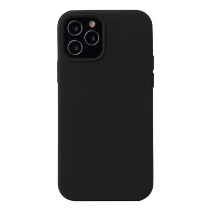 For iPhone 12 / 12 Pro Solid Color Liquid Silicone Shockproof Protective Case(Black) by buy2fix