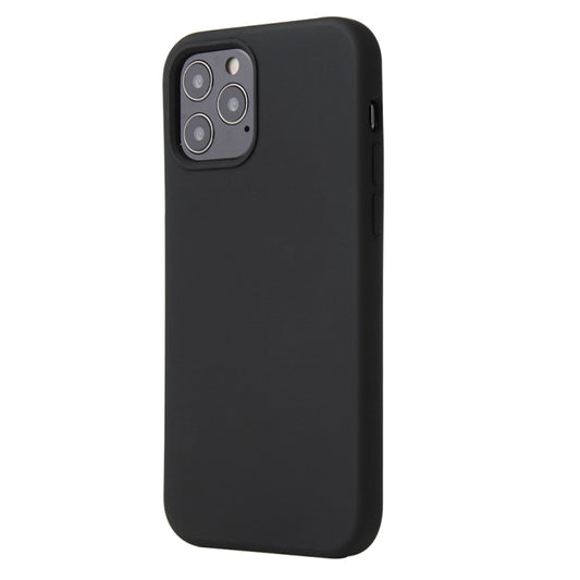 For iPhone 12 / 12 Pro Solid Color Liquid Silicone Shockproof Protective Case(Black) by buy2fix