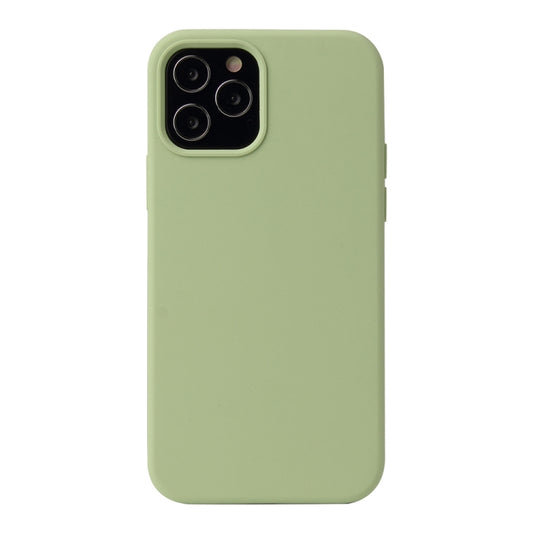 For iPhone 12 / 12 Pro Solid Color Liquid Silicone Shockproof Protective Case(Matcha Green) by buy2fix