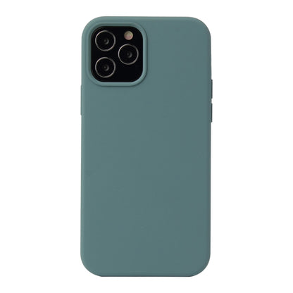 For iPhone 12 / 12 Pro Solid Color Liquid Silicone Shockproof Protective Case(Pine Green) by buy2fix