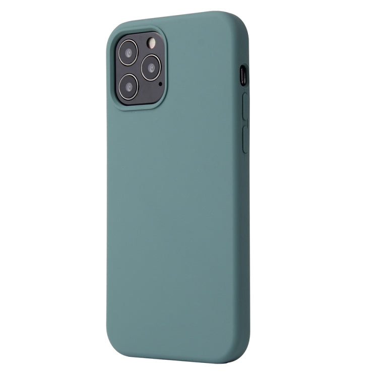 For iPhone 12 / 12 Pro Solid Color Liquid Silicone Shockproof Protective Case(Pine Green) by buy2fix