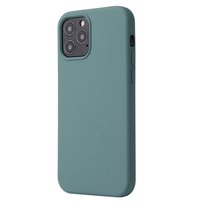 For iPhone 12 / 12 Pro Solid Color Liquid Silicone Shockproof Protective Case(Pine Green) by buy2fix
