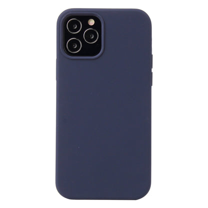 For iPhone 12 / 12 Pro Solid Color Liquid Silicone Shockproof Protective Case(Midnight Blue) by buy2fix