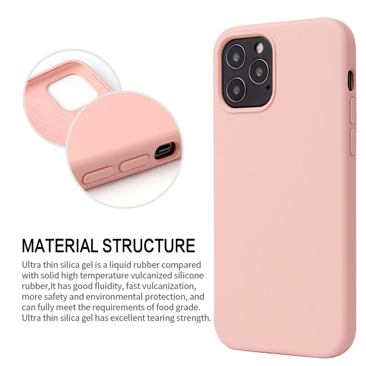 For iPhone 12 / 12 Pro Solid Color Liquid Silicone Shockproof Protective Case(Midnight Blue) by buy2fix