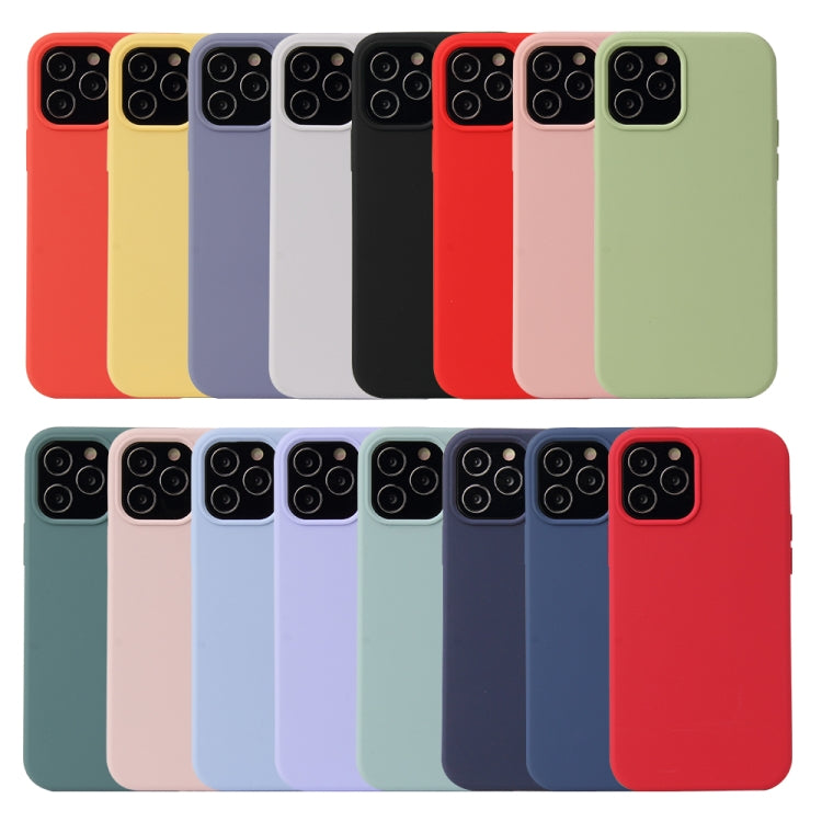 For iPhone 12 / 12 Pro Solid Color Liquid Silicone Shockproof Protective Case(Midnight Blue) by buy2fix