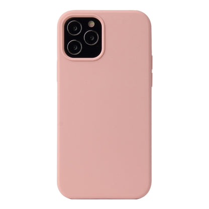 For iPhone 12 / 12 Pro Solid Color Liquid Silicone Shockproof Protective Case(Sakura Pink) by buy2fix